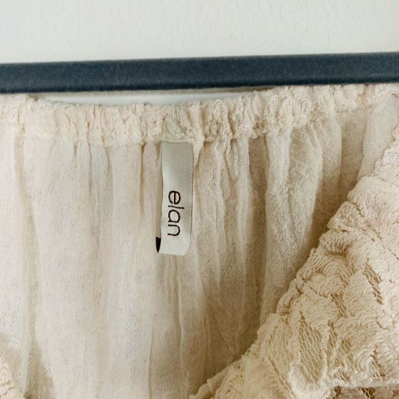 Elan Floral Lace Tunic Cream Off Shoulder Dress - Picture 6 of 7